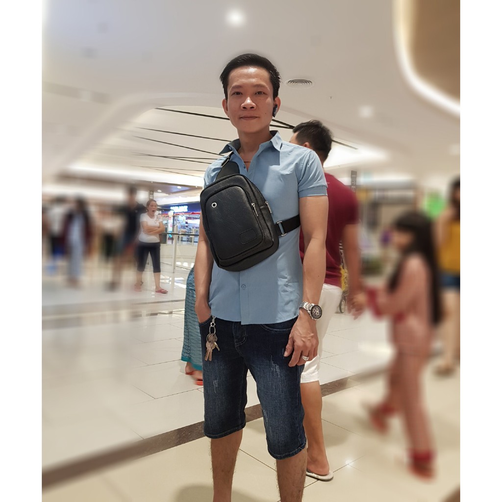 Túi đeo chéo di động da nam AVUH006(Mẫu trơn) | BigBuy360 - bigbuy360.vn