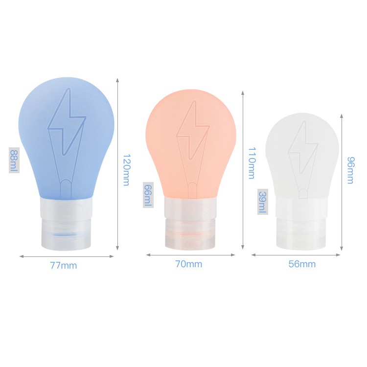 Lọ chiết mỹ phẩm du lịch silicon Light Bulb 39ml, 66ml, 88ml