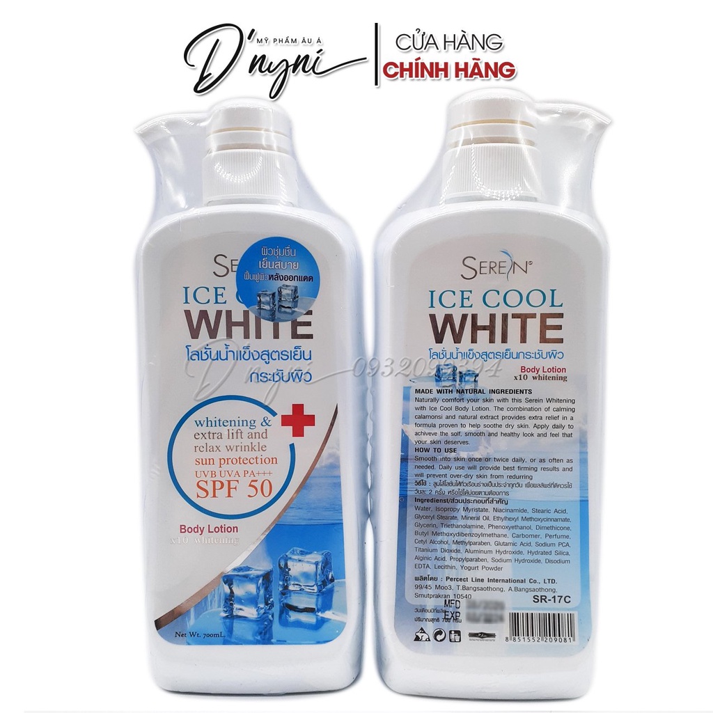 Lotion trắng da và chống nắng làm dịu mát da Siren Ice Cool White Body Lotion x 10 Whitening Thái Lan