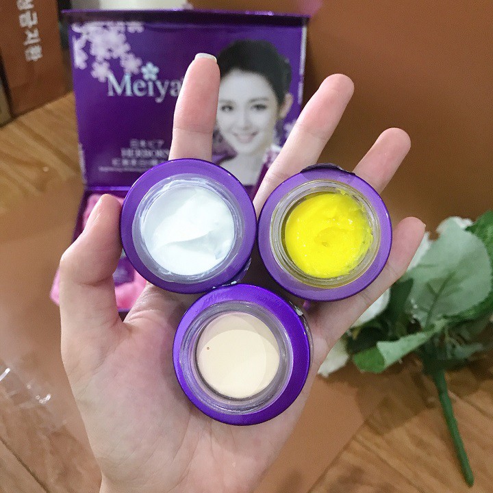 Kem đêm Meiya tím, chuyên làm mờ nám, tàn nhang và giúp tái tạo lại da