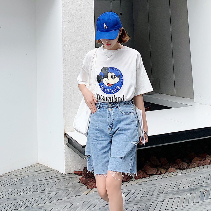 Quần jean ngố / lửng BIG SIZE lưng cao, rách cạnh bụi bặm, phom RỘNG đẹp thời trang hot trend dành cho người béo 3212