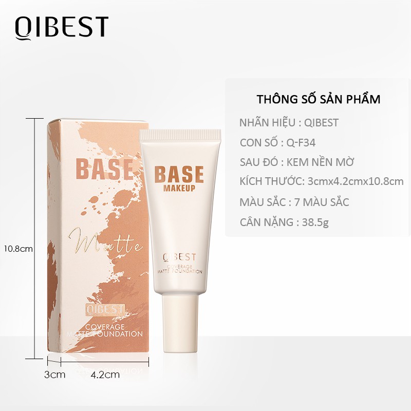 Kem Nền Dạng Lỏng QIBEST Chứa Dầu Jojoba Và Vitamin E Che Phủ Toàn Diện 7 Màu Tùy Chọn Trang Điểm Cho Mặt 20ml | BigBuy360 - bigbuy360.vn