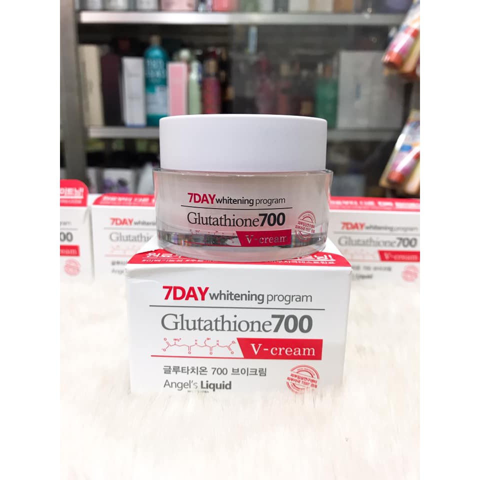 Kem trắng da 7day whitening program glutathione 700 v-ampe