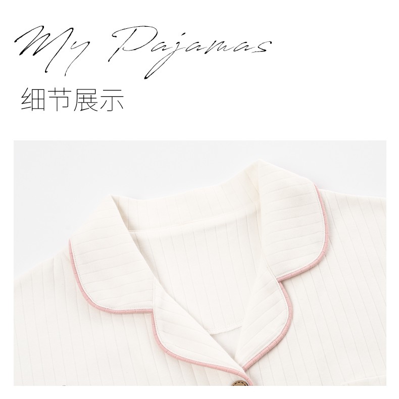 【COD&Ready stock】Pajamas that can be worn out, skin-friendly, comfortable, breathable, white and cute printed pajamas for women