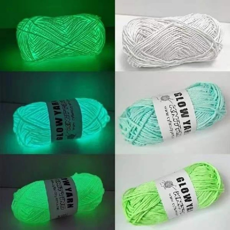 Cuộn Len Đan Phát Sáng 2~2.5mm / 70m Bằng Polyester Dày Dặn