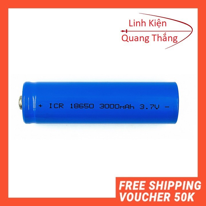 Pin Li-on 18650 dung lương 3000mAh dòng xả 10C(loại tốt)