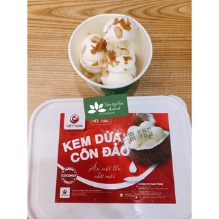 Giao hoả tốc kem dừa côn đảo hộp 2.3kg tặng 10 ốc quế siêu ngon , 5 ốc