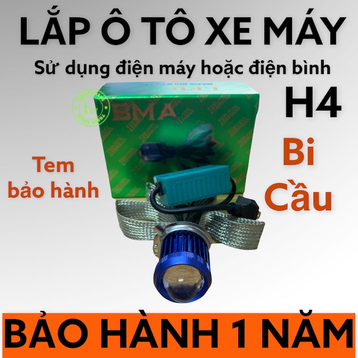 đèn led bi cầu h4 BMA-DPL-V1,đèn led cos vàng pha trắng chính hãng siêu sáng bảo hành 1 năm gắn pha xe máy Thanh Khang