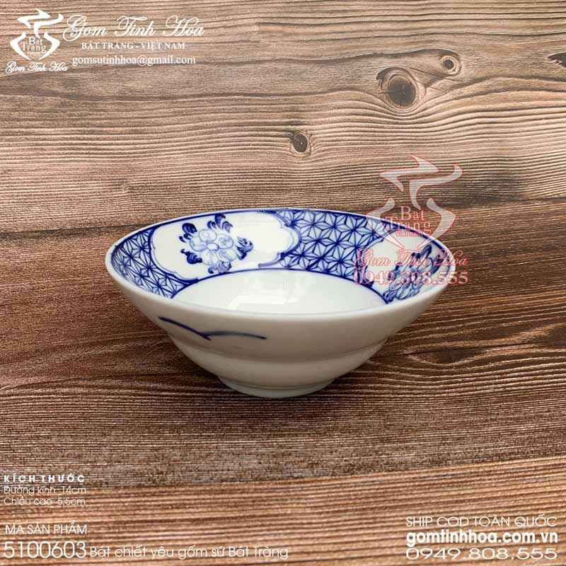 Bộ bát chiết yêu hoa chanh gốm sứ cao cấp