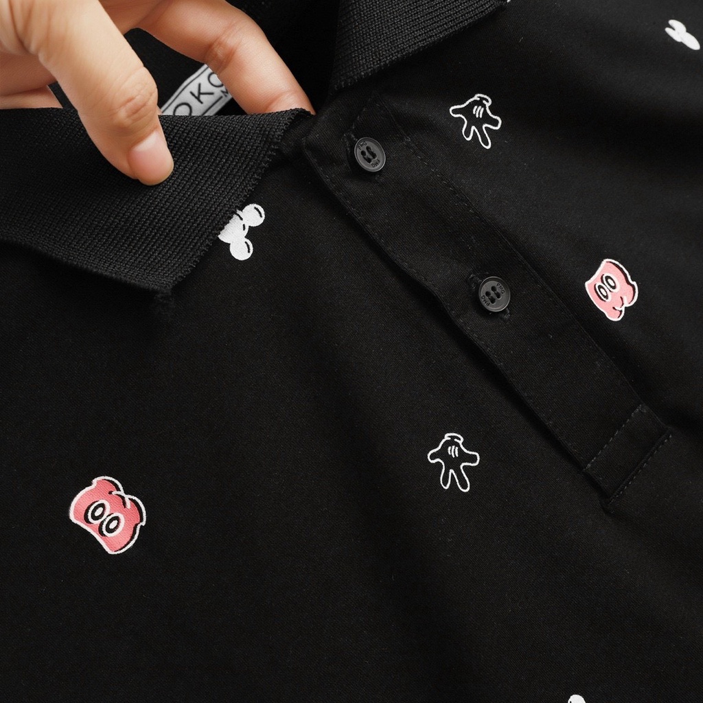 Áo thun polo. áo thun nam có cổ thời trang phối họa tiết, áo thun cotton nam, áo thun nam đẹp - HK202