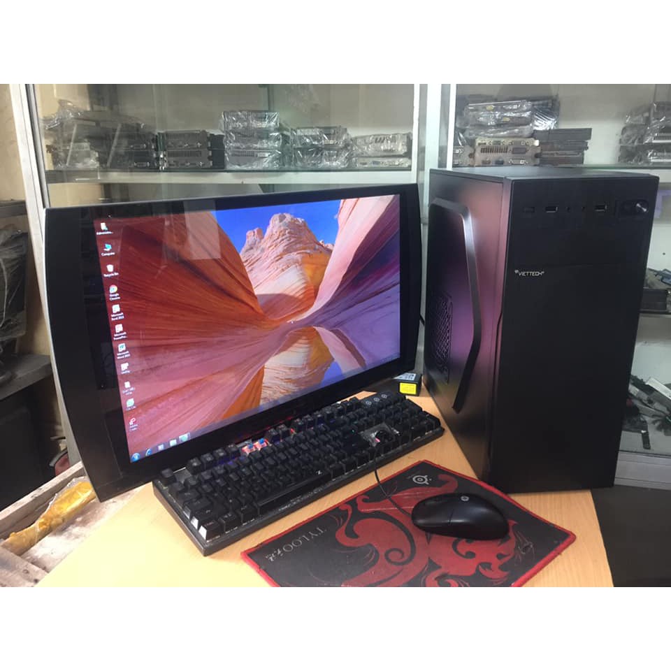 Bộ cây máy tính để bàn dùng lướt web xem phim chơi game.