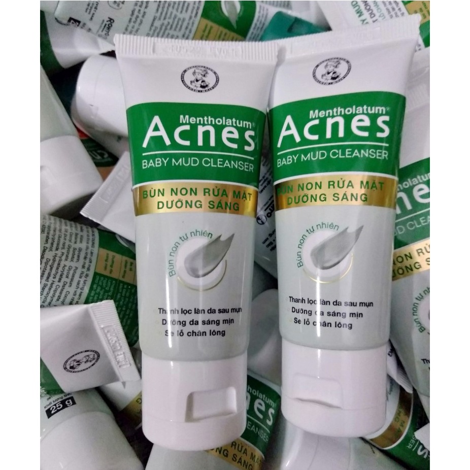 Sữa rửa mặt Acnes Baby Mud thanh lọc làn da sau mụn, dưỡng sáng mịn và se khít lỗ chân lông 25g
