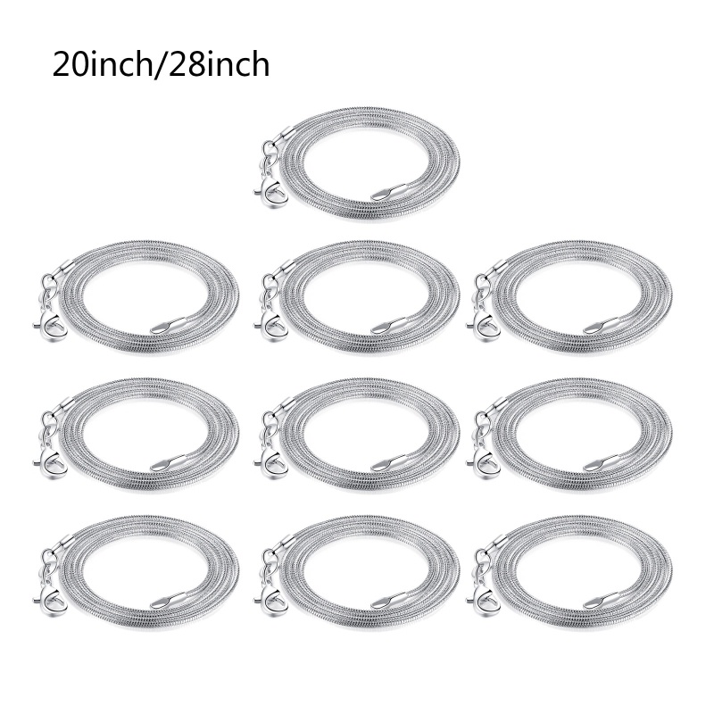Sa Dây Chuyền Xương Rắn Mạ Bạc Phong Cách Châu Âu