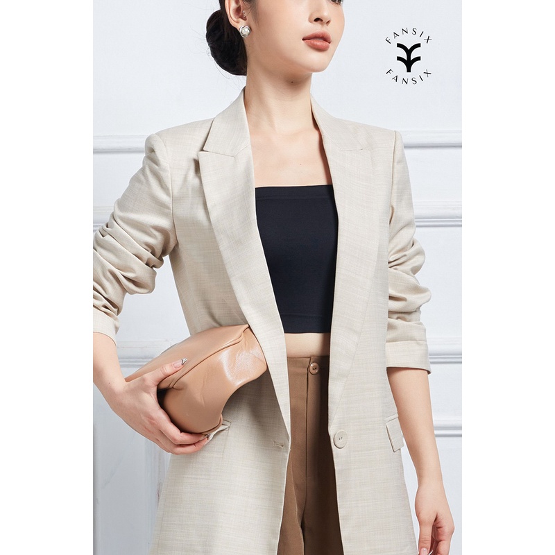 Áo Vest nữ FANSIX - AV02 áo khoác Blazer màu be sáng | BigBuy360 - bigbuy360.vn