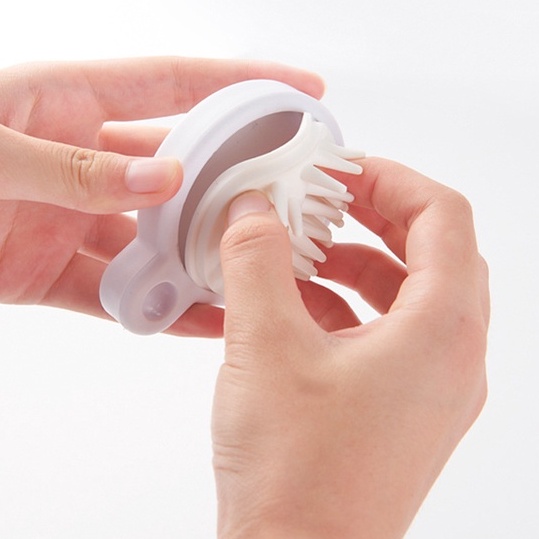 Bàn chải gội đầu silicon mềm MINIJUME có túi khi bảo vệ tóc và giúp thư giãn da đầu