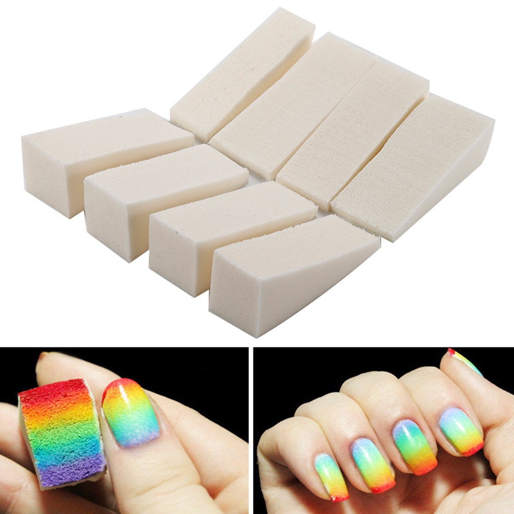 Set 8/24 Miếng Bọt Biển Màu Sắc Gradient Dùng Để Trang Trí Móng Nghệ Thuật