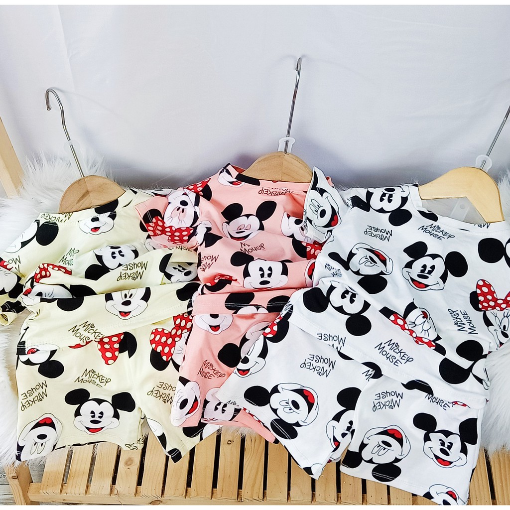 (COTTON 4C) BỘ ĐỒ NGẮN TAY MICKEY CHO BÉ SIÊU MỀM MÁT 8-40KG