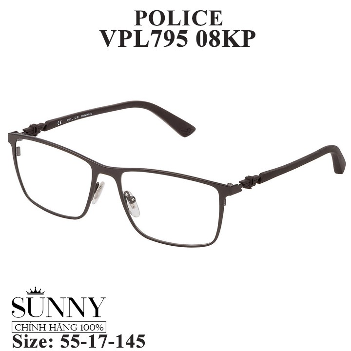 Gọng kính thời trang chính hãng Police VPL795, thiết kế dễ đeo bảo vệ mắt