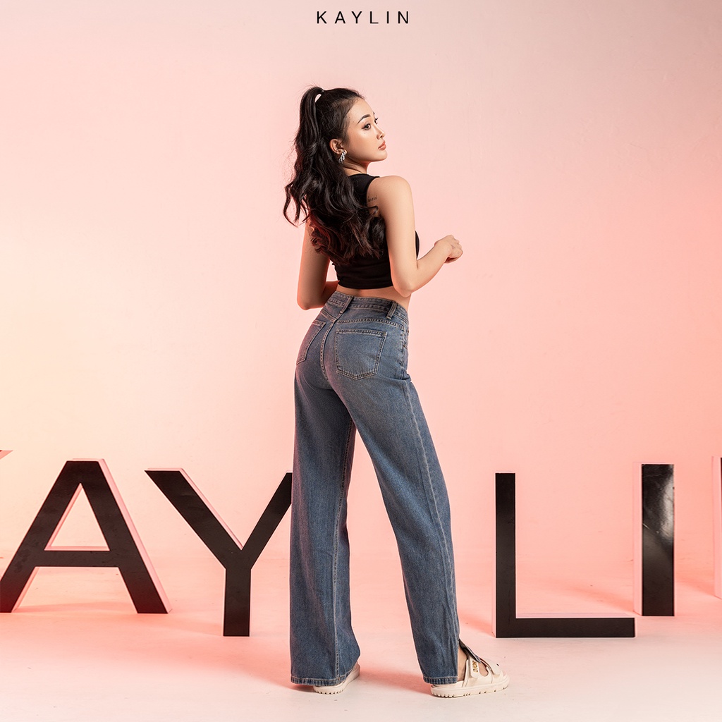 Quần jean lưng chéo xẻ tà N1805 - KAYLIN