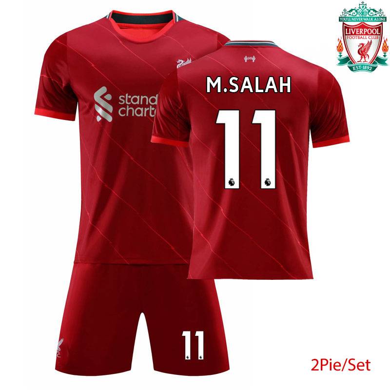 Yb2 2Pie / Bộ 2021 / 2022 Liverpool F.C. Bộ Quần Áo Bóng Đá Đội Tuyển Salah Mane Firmino Virgil Cao Cấp