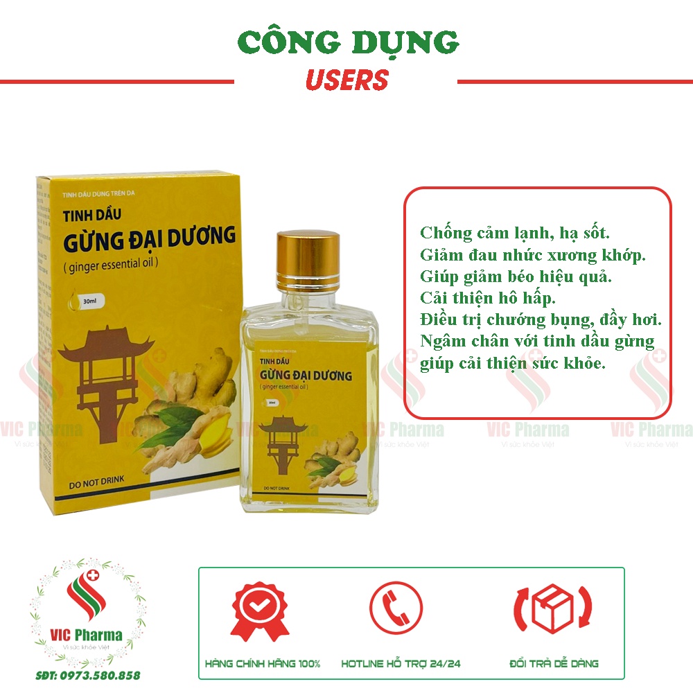 Gừng Đại Dương Tinh dầu xoa bóp 30ml