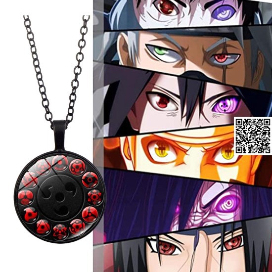 1539 Dây Chuyền Naruto Sharingan nhiều mẫu Mangekyou Madara Sasuke Kakashi Itachi Mix