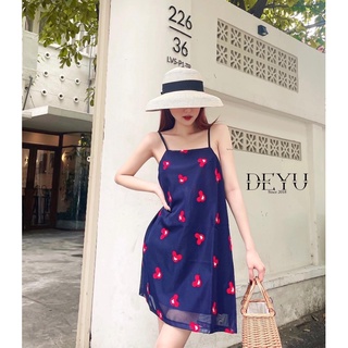OUTFIT |Đầm Mickey xanh đậm| DEYU