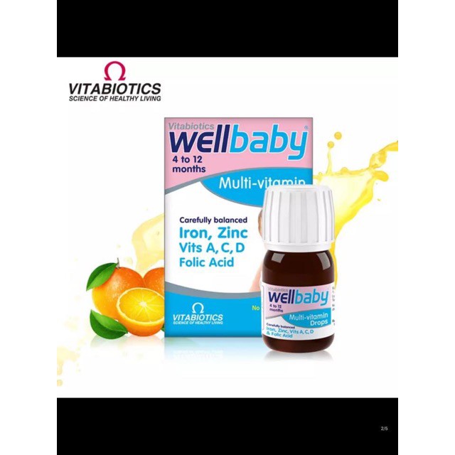 Vitamin tổng hợp Wellbaby vitamin drops cho bé từ 4 tháng