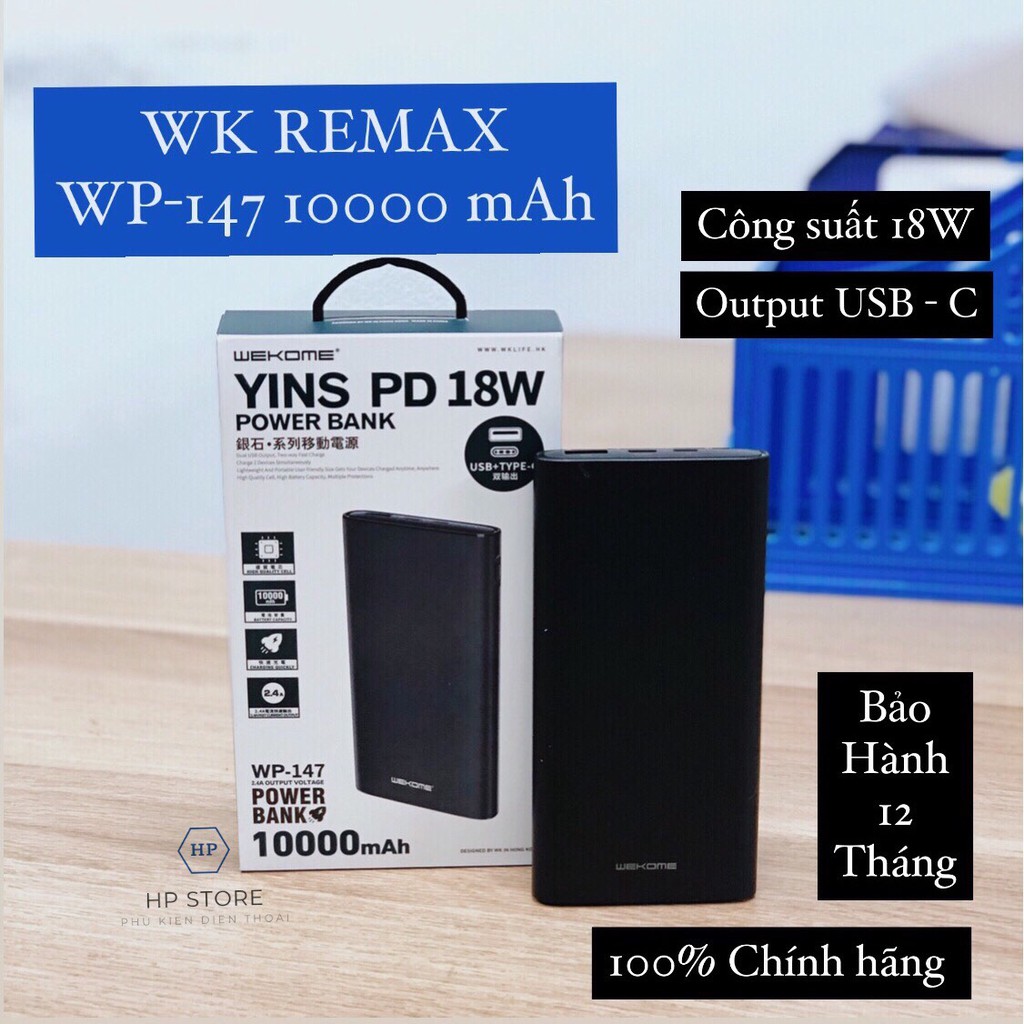 Sạc dự phòng Remax WK WP-147 10000mAh
