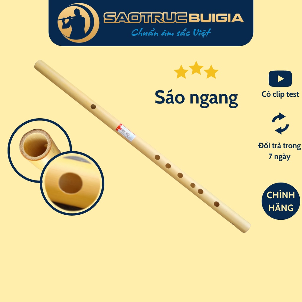 Sáo trúc dòng VS3 Tone La (A4) Nứa Bắc - Sáo Trúc Bùi Gia chính hãng
