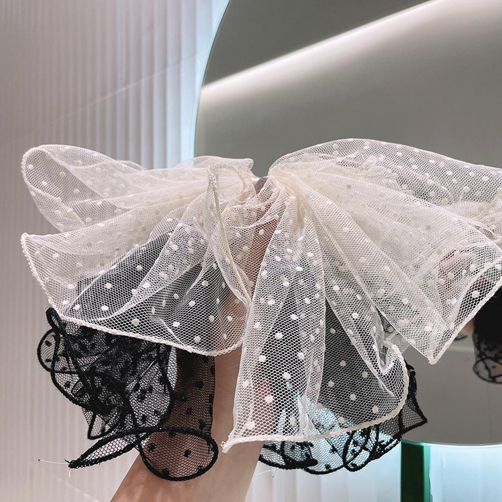 Kẹp Tóc Đuôi Ngựa Chấm Bi Lớn Thời Trang Cho Nữ Giá Đỡ