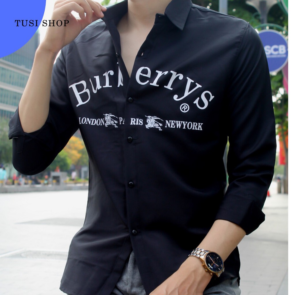 [SIÊU GIẢM GIÁ] SMI15 Áo sơ mi nam nữ cặp đôi chất liệu kate lụa in họa tiết BURBARRY | BigBuy360 - bigbuy360.vn