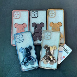 Ốp lưng samsung a03 gấu bearbrick viền xi màu