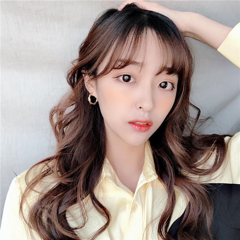Khuyên tai nữ Bông tai tròn to uốn bện cá tính 02 màu Bạc/Vàng NO SKU 73 TOBI STORE