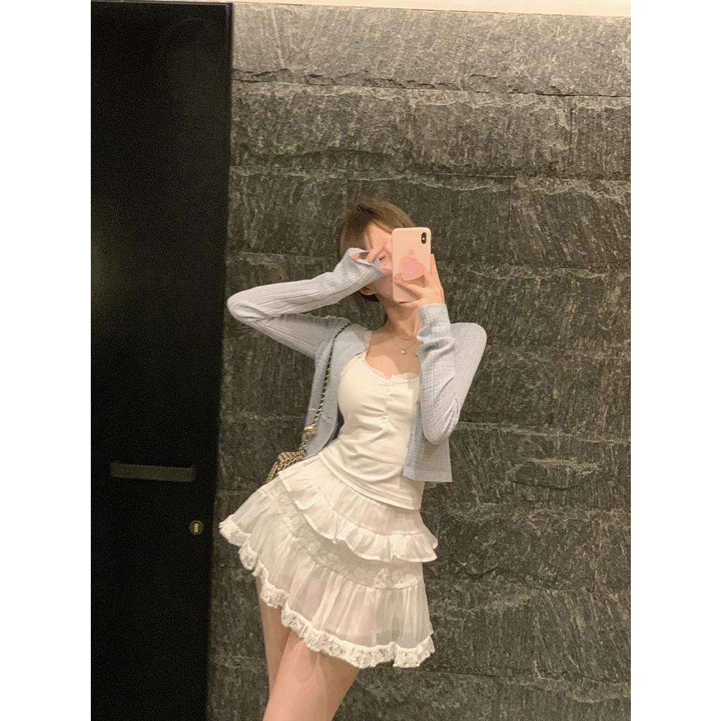 Váy Chữ A Lưng Cao Phối Ren Dáng Ôm Chống Nắng 63368