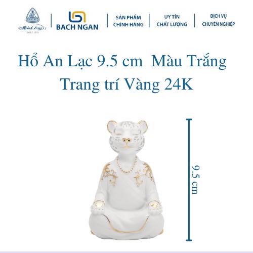 Tượng Hổ An Lạc Minh Long 9.5 cm Nhiều màu Trang trí Vàng 24K dùng trang trí nhà cửa, nội thất, tặng quà tết
