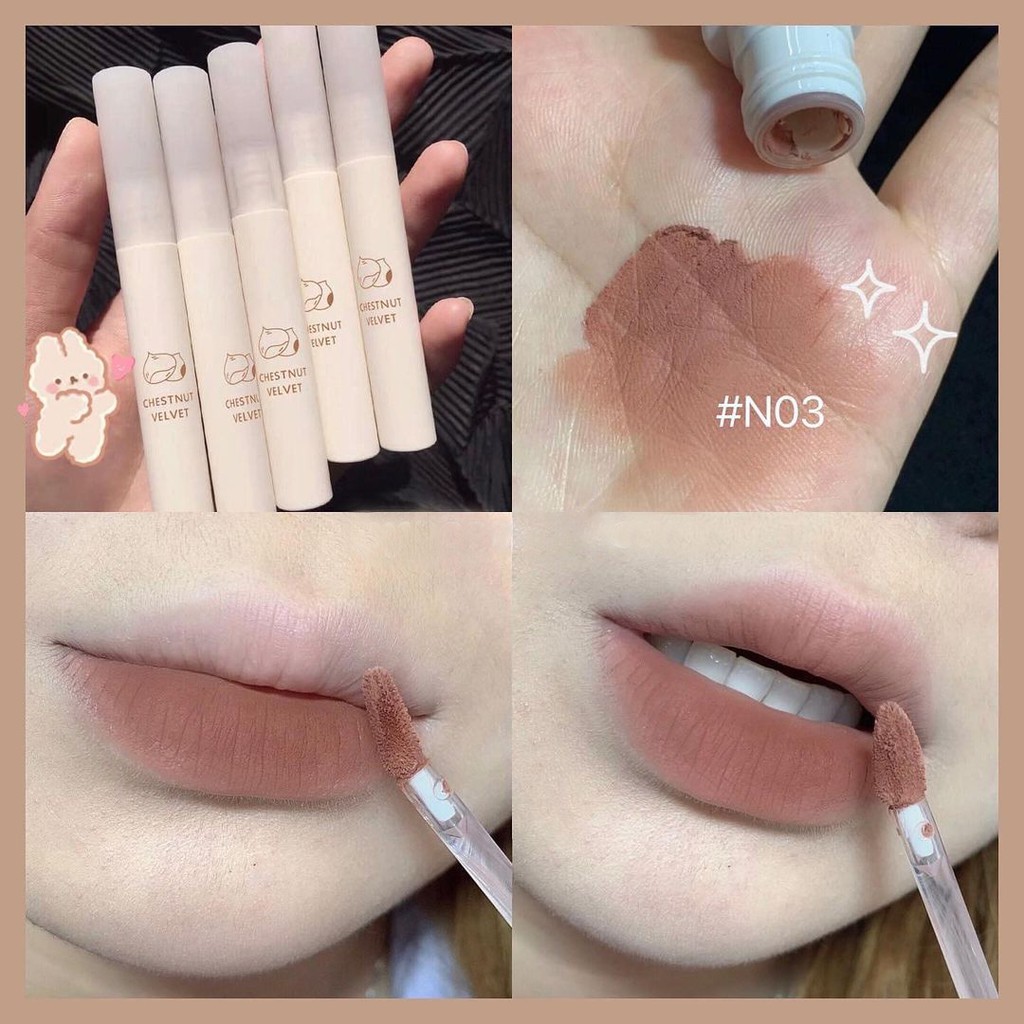 [Hàng mới về] Son kem tông màu nude lì trang điểm môi