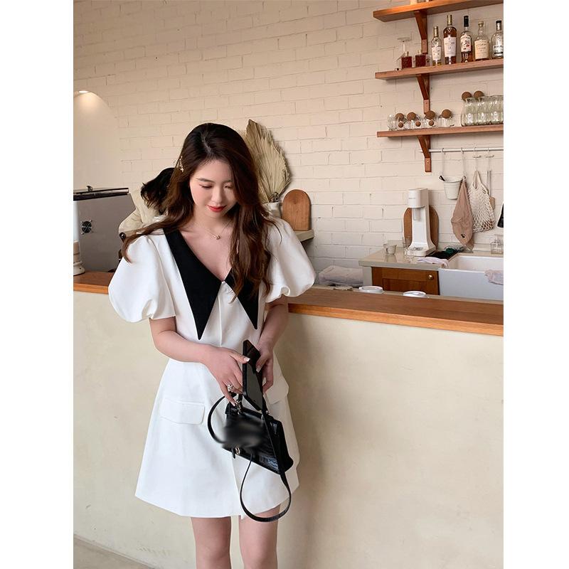 Váy nữ ngắn dáng chữ A tay bồng - Đầm dự tiệc chất mát, tay 2 lớp - V-CN | BigBuy360 - bigbuy360.vn