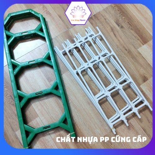 Kệ để giày dép 4 tầng bằng nhựa để được đến 8 đôi giày và dép Sen Hồng