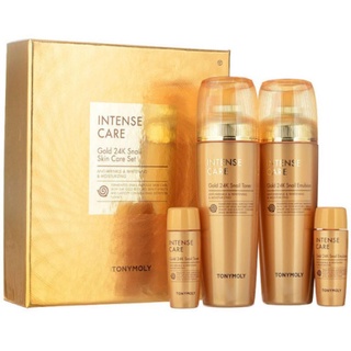 Sét dưỡng da chống lão hóa Tonymoly Intense Care Gold 24K Snail ốc sên vàng Hàn Quốc