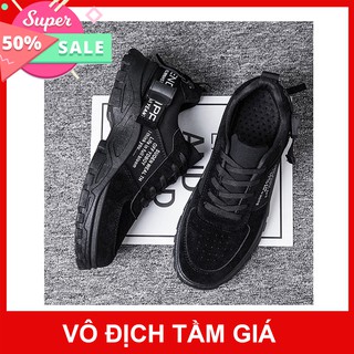 [HÀNG MỚI VỀ] Giày nam da lộn cao cấp xu hướng 2020, đế kết cao cấp chống trượt, tăng chiều cao 5cm (Màu Đen)