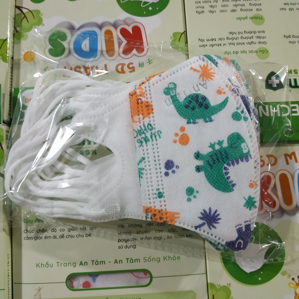 Khẩu trang 5D nhiều họa tiết dành cho bé từ 3 đến 7 tuổi