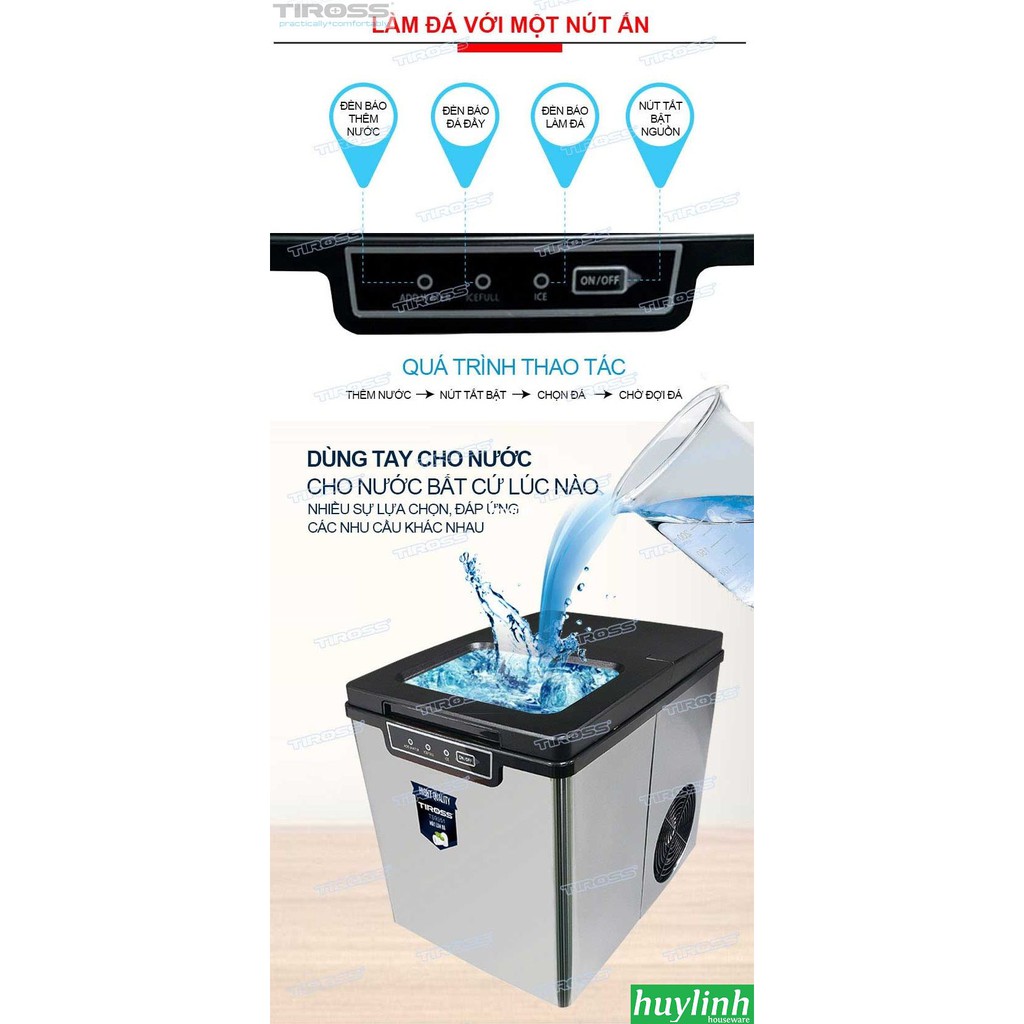 Máy làm đá viên gia đình Tiross TS9351 - Tối đa 13kg/ngày