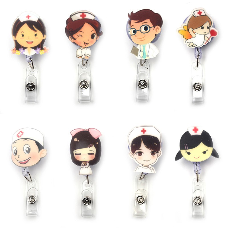 Khóa gắn thẻ tên/huy hiệu hình bác sĩ / y tá độc đáo