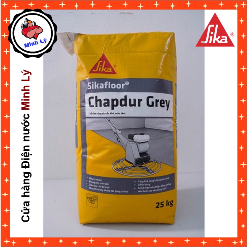 Bao 25kg Sika Bột Rắc Khô Tăng Cứng Bề Mặt Bê Tông Sikafloor Chapdur Grey
