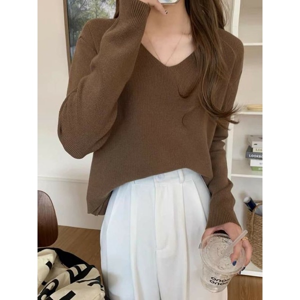 Áo len trơn phong cách Ullzang🍑