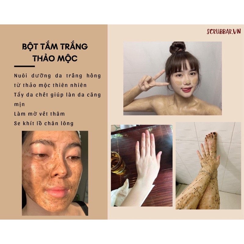 Bột tắm trắng thảo mộc cao cấp túi 200gr ❤️ FREESHIP ❤️ nhả nắng, bật tông an toàn công thức độc quyền