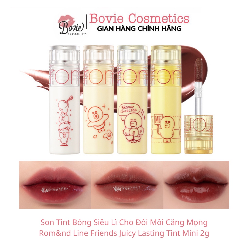 Son Tint Bóng Romand Line Friends Juicy Lasting Tint Mini 2g