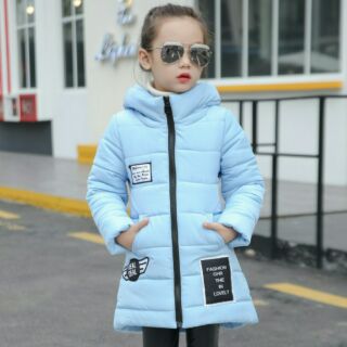 Áo khoác bé gái cổ cao
