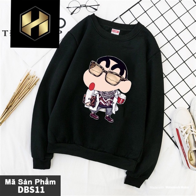 Áo sweater nam nữ Shin kính có bigsize